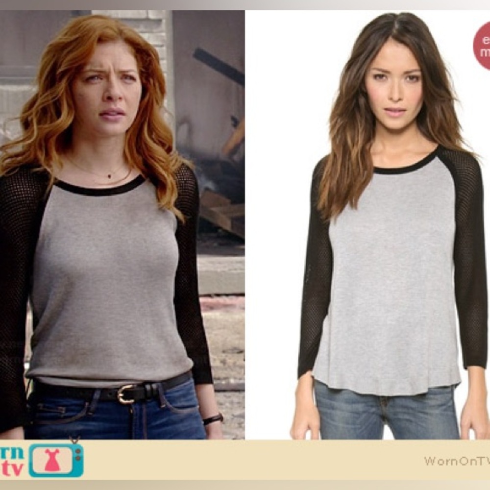 Rag & Bone Black and Gray Long Sleeve Tee